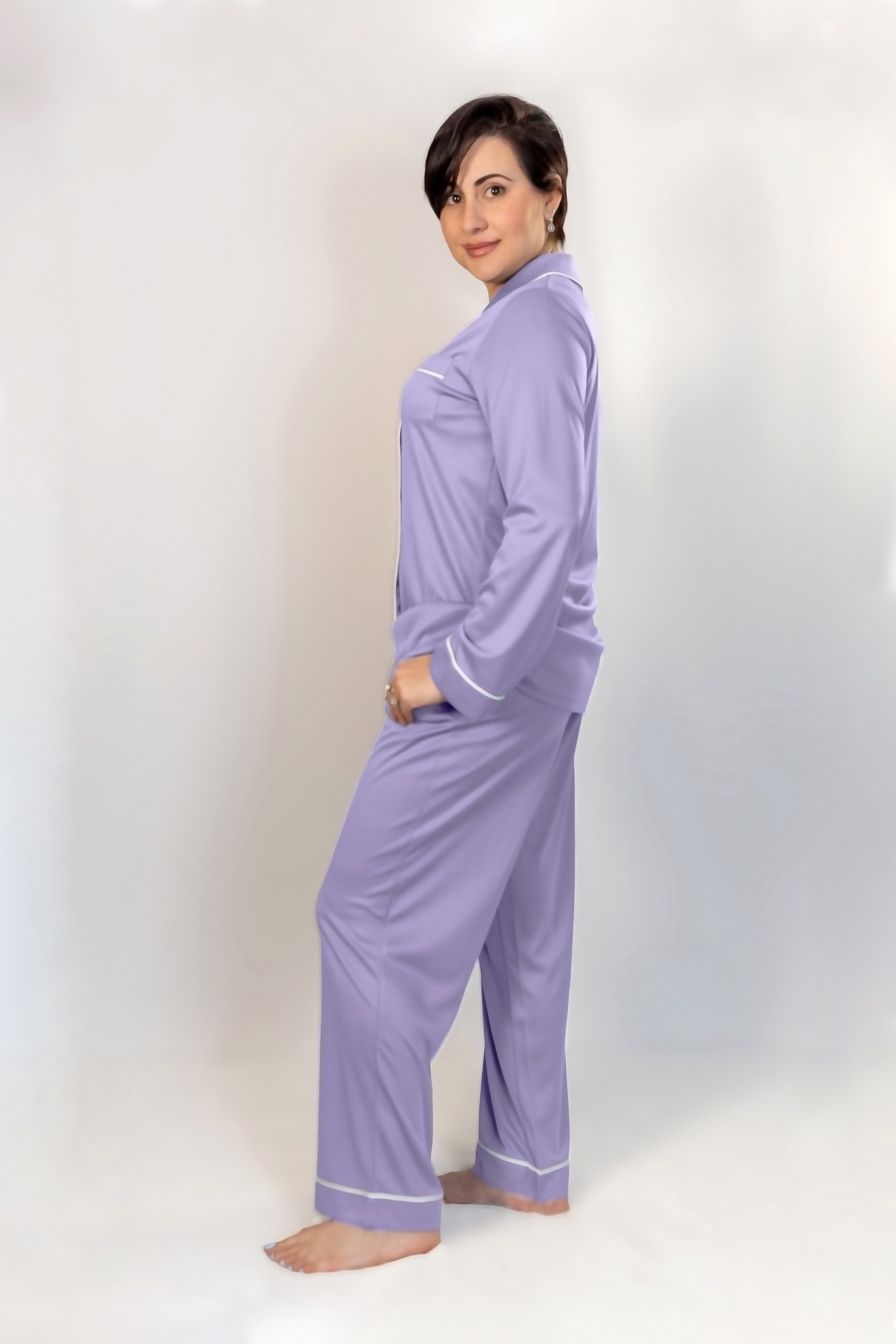 レディース 長袖シャツ&パンツ パジャマセット