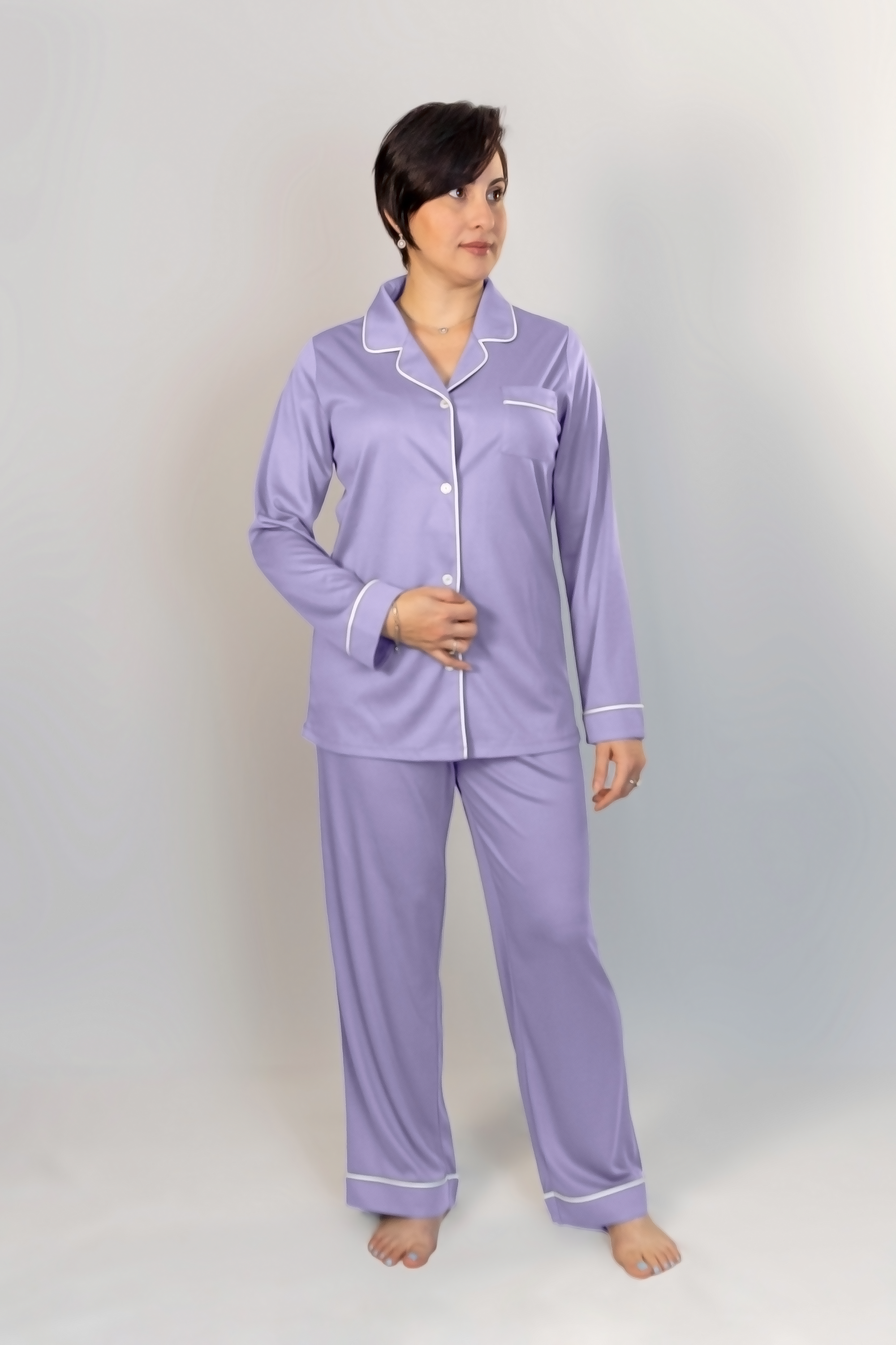 レディース 長袖シャツ&パンツ パジャマセット