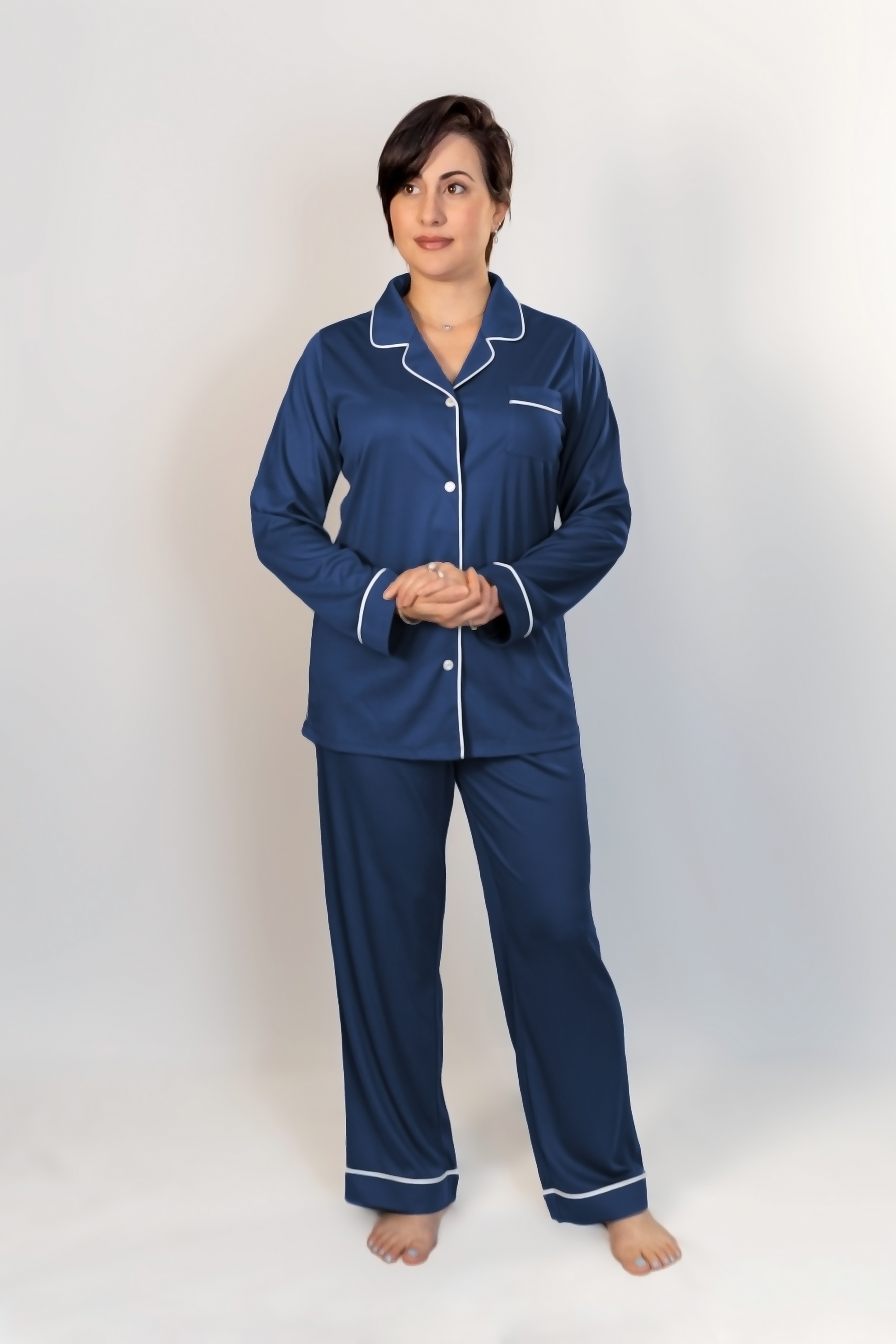 レディース 長袖シャツ&パンツ パジャマセット