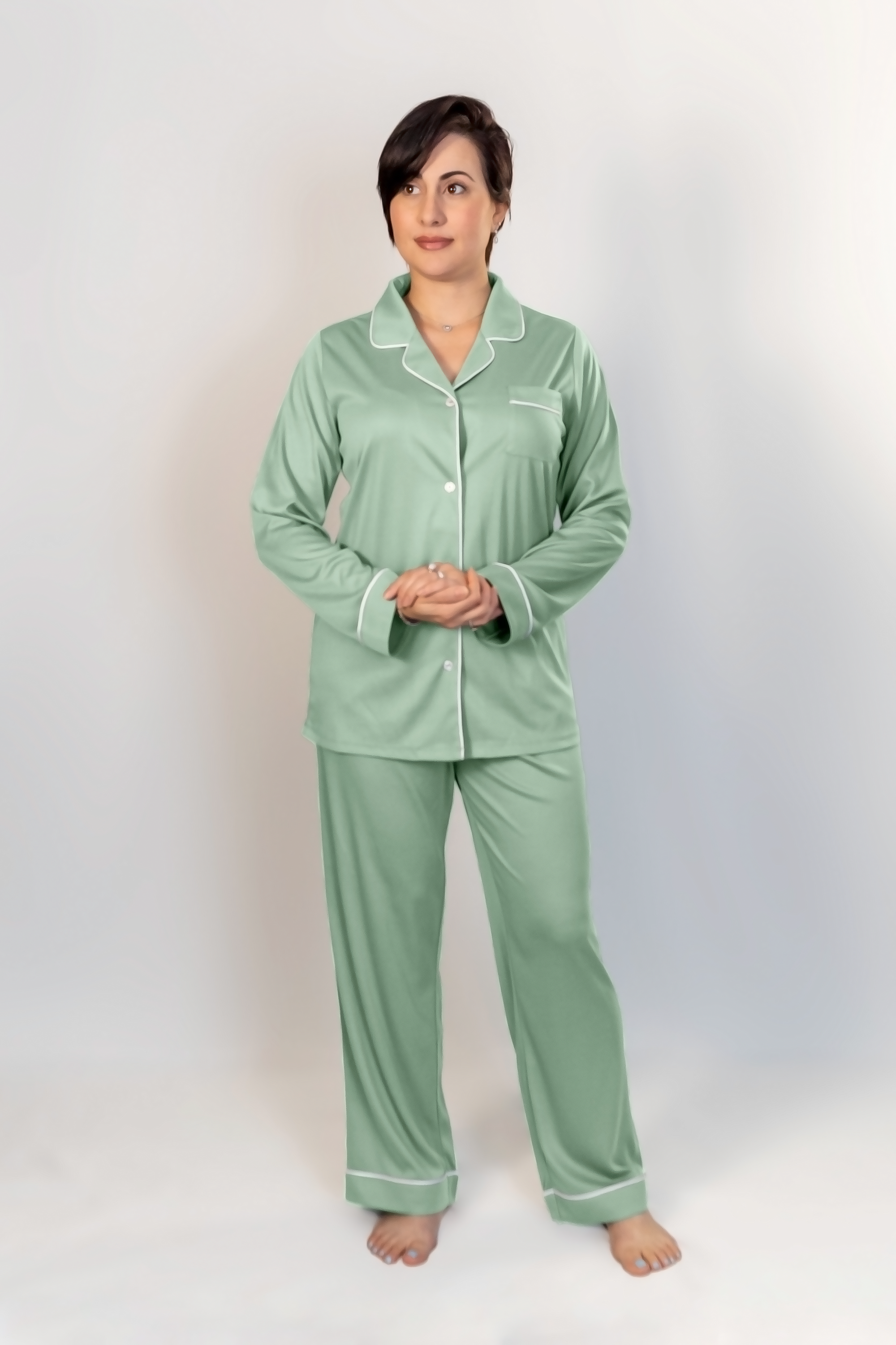 レディース 長袖シャツ&パンツ パジャマセット