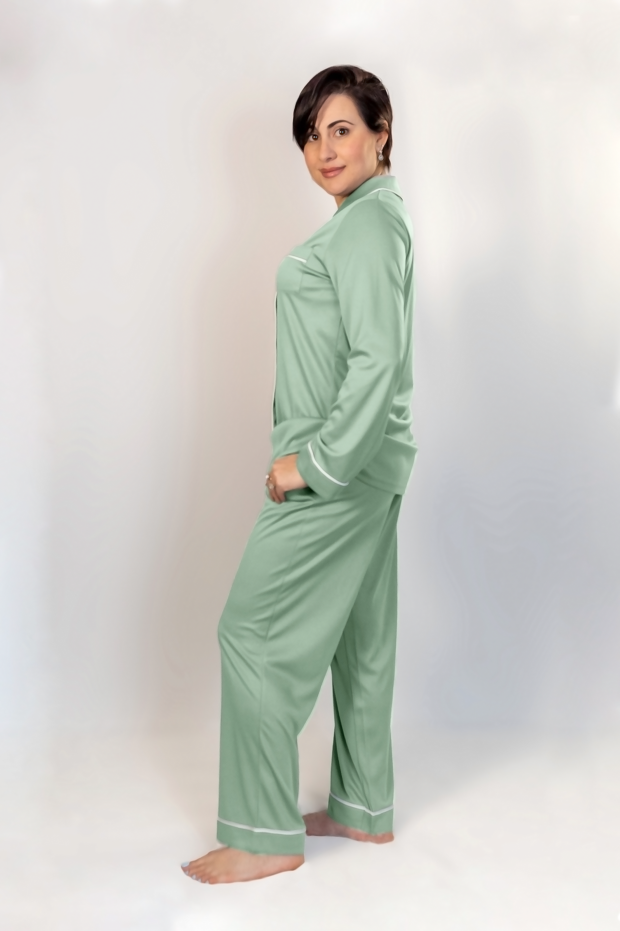 レディース 長袖シャツ&パンツ パジャマセット