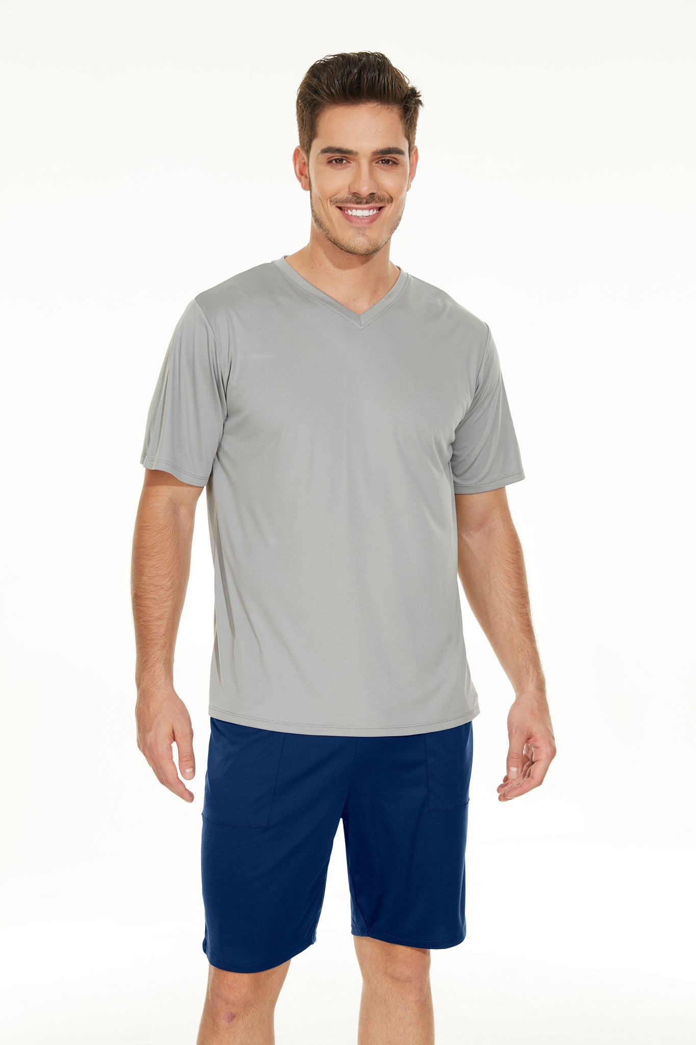 メンズ VネックTシャツ＆ショートパンツ セット